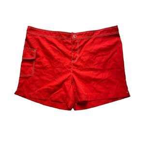 Catalina Shorts Womens‎ 1X Red Cargo Pockets Swimwear Bottoms Snaps Plus Ladies